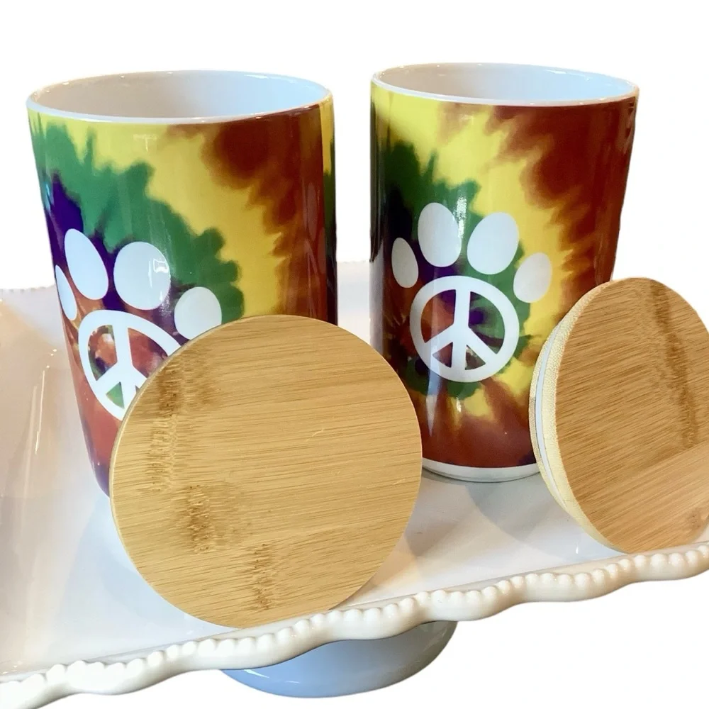 🐶 Set of 2 Ceramic Dog Treat Jars